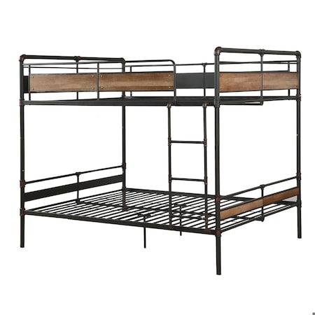 Homeroots 68 X 83 X 65 In. Brantley Ii Queen Size Bunk Bed Sandy Black & Silver 286145